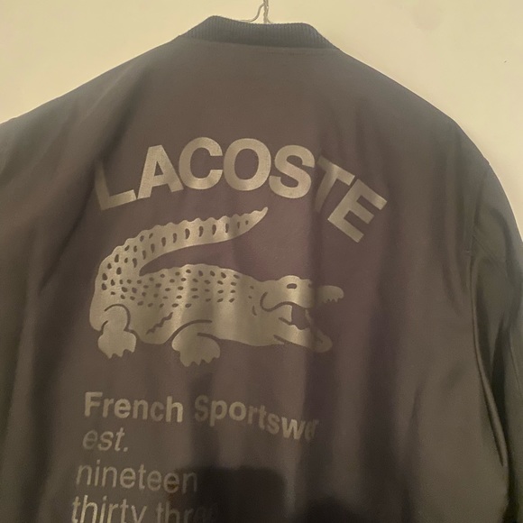 Veste bomber Lacoste noir unisexe neuf jamais porter avec les étiquettes - Picture 3 of 5